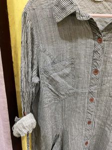 Striped Button-Down Shirt 34-36
