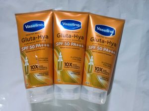 pack of 3 Vaseline Gluta-Hya SPF 50 Sunscreen