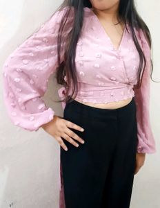 Pink Wrap Top ( Shein )