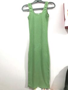 Solid ribbed square neck tank  Dress