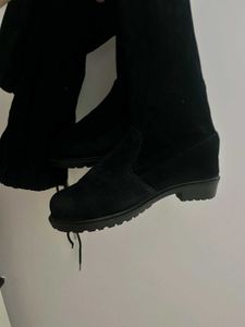 Black Suede Over The Knee Boots |
