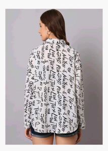White Trendy Graphic Print Shirt