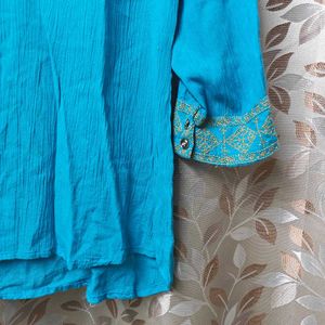 Blue Crepe Top