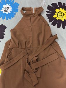 Brown Halter Jumpsuit