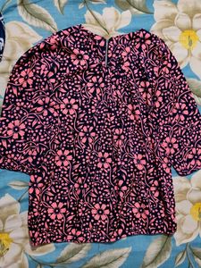 Navy Blue with Pink Floral Top