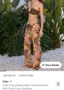 Bikini set & Floral Cover Up Pants