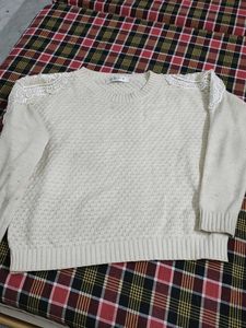 White Woolen Sweater Top