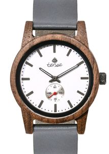 Leather Hampton Tense Wooden Watch