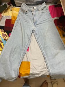 H And M Wide Light Blue Jeans