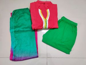 Anarkali Dress With Legging And Dupatta
