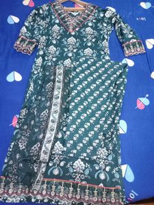 Teal Blue Kurta Set Pure Cotton