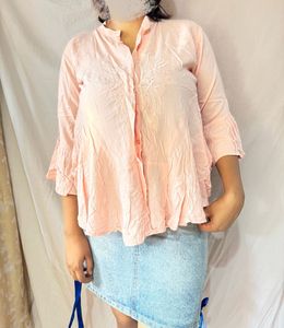 Peach Bell Sleeve Top