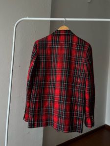 ZARA RED Checked Double Breasted Blazer