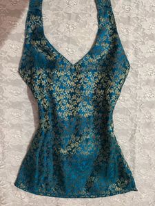 Royal Brocade vintage Halter top
