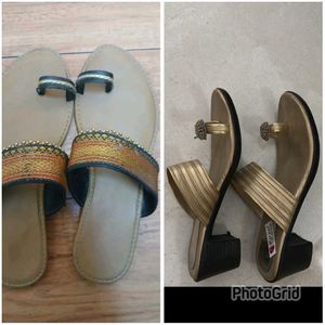 Combo Of Flats And Heals Like New .
