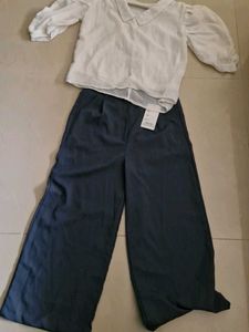 White Textured Top And Bottoms