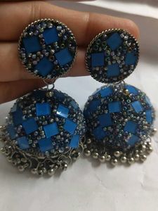 Blue Jhumka Earrings