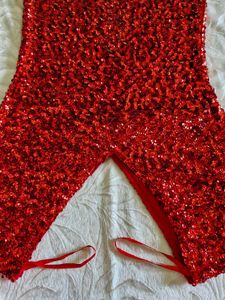 Red Heavy Sequined Dress