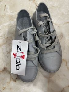 Grey Lace-Up Sneakers - Size 37