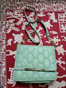 Mint Quilted Crossbody Bag