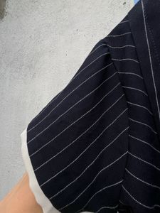 Striped White Collar Top