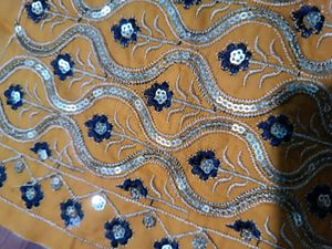 Neck Embroidery Patch Yellow And Blue Colour