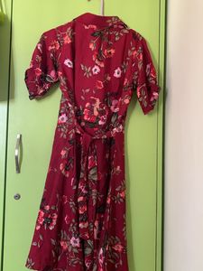 Floral Red Party Dress