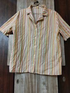 Striped Short Sleeve Button-Down