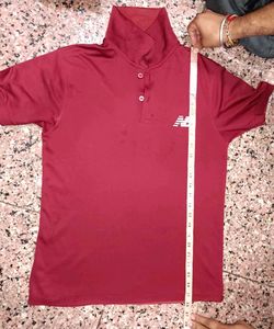 Maroon New Balance Polo Dry-Fit T-Shirt | Sporty