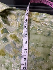 Green Suit Salwar Dupatta Set And Coral Kameez