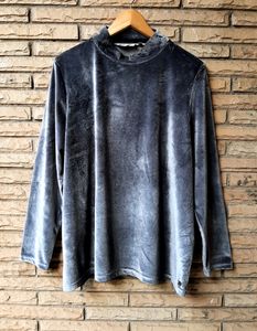 Grey velvet Top