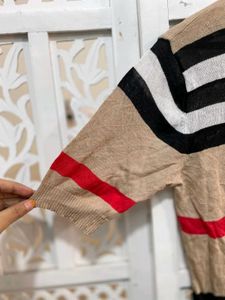 Korean Striped Knit Cardigan B