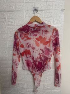 Floral Mesh Top