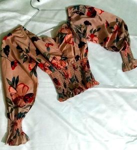 Floral Smocked Crop Top