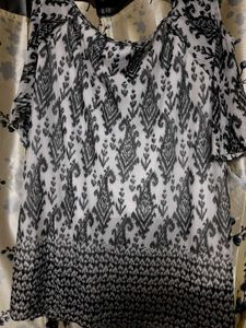 Off Shoulder Ikkat Tunic Top Xl Size
