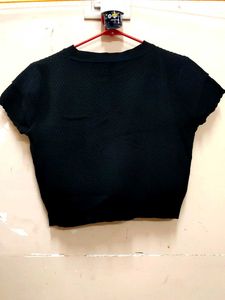 Black Textured T-Shirt