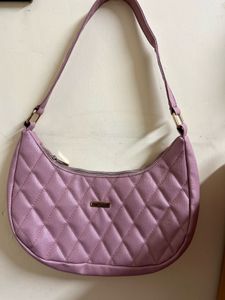 Pink Quilted Crescent Bag