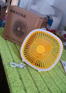 USB PORTABLE MINI DESK FAN WITH LIGHT (1 PC)