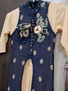 Elegant Navy Blue Embroidered Kurti