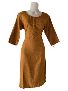 Floral Print Mustard Kurti