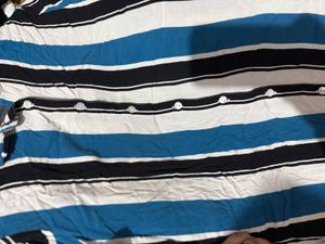 Classy Formal Strips Black Blue White Kurta