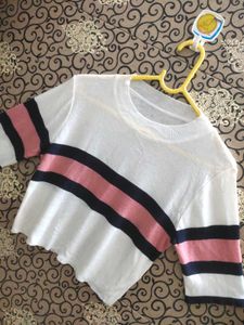 Stylish White Crop Top 🤍🐻‍❄️