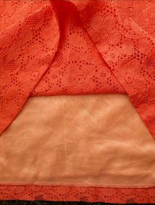 Korean Coral Net Top With satin Inner