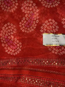 Red Bandhani Saree