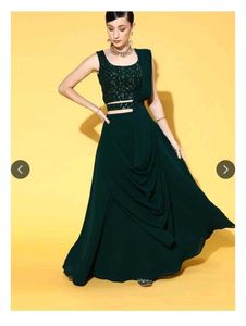 Libas Green lehenga choli/ready to wear saree