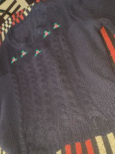 Vintage Navy Knit Top
