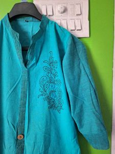 Elegant Teal Embroidered Kurta