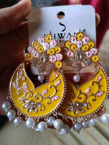 Yellow Chand Earrings