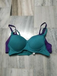 2 Paded Bra- Teal &amp; Purple