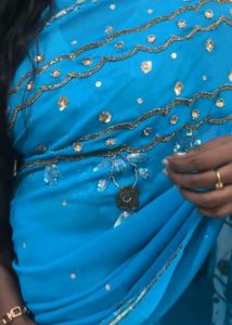 Teal Embellished Saree